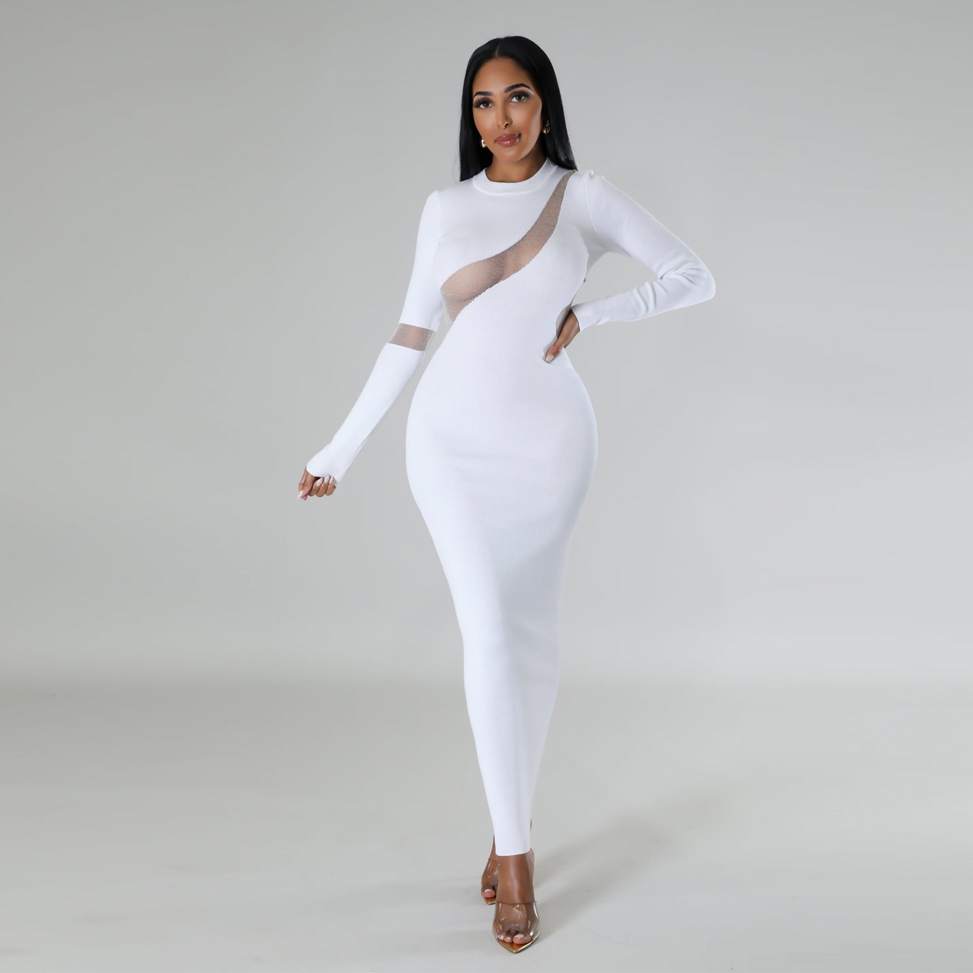 Sexy Slim-fit Sheath Mesh Dress - BabynBeauty