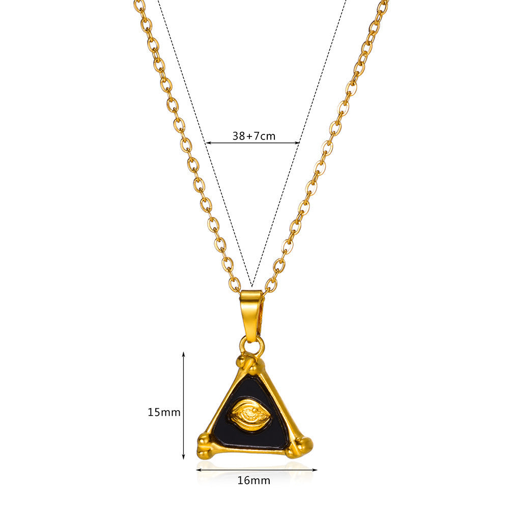 Fashion Triangle 18K Gold Stainless Steel Necklace