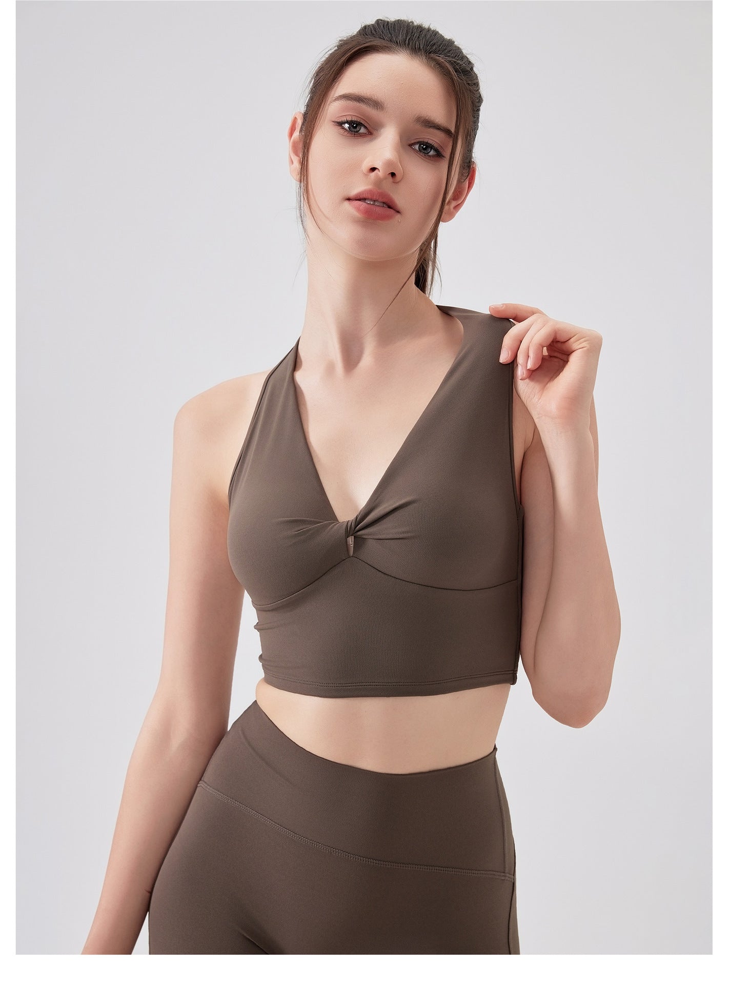 Nude Feel Breathable Knot Beauty Back Yoga Vest Workout Bra - BabynBeauty