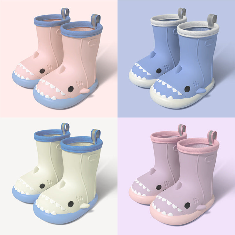 Shark Children's Rain Boots Female Boy Waterproof Rubber Shoes