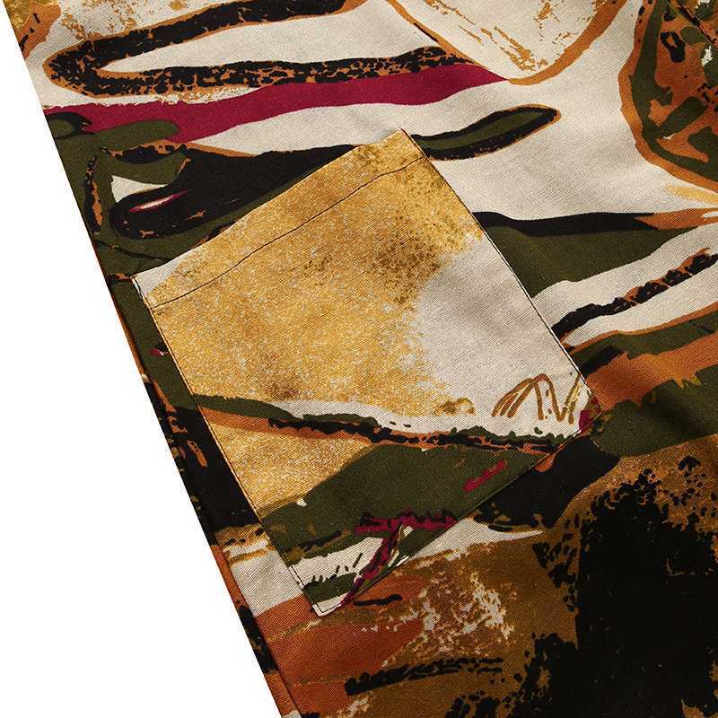 Plus Size Digital Print Ethnic Loose Long Dress