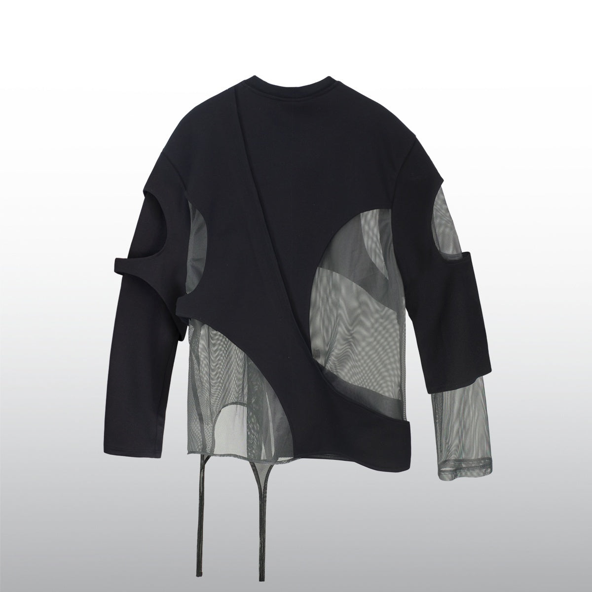 Diaper Hollow Structure Mesh Splicing Long Sleeved T-shirt