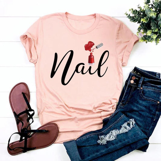 European And American Nail Letter Printing Clothing