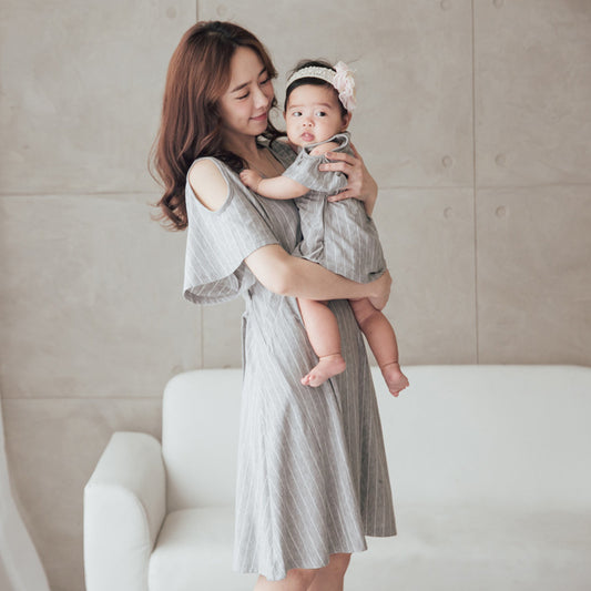 Maternity Dress Breastfeeding Parent Child Go Out Style - BabynBeauty