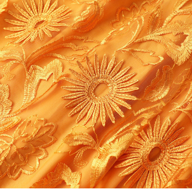 Gently Breezy Mesh Lace Embroidered Maxi Dress - BabynBeauty