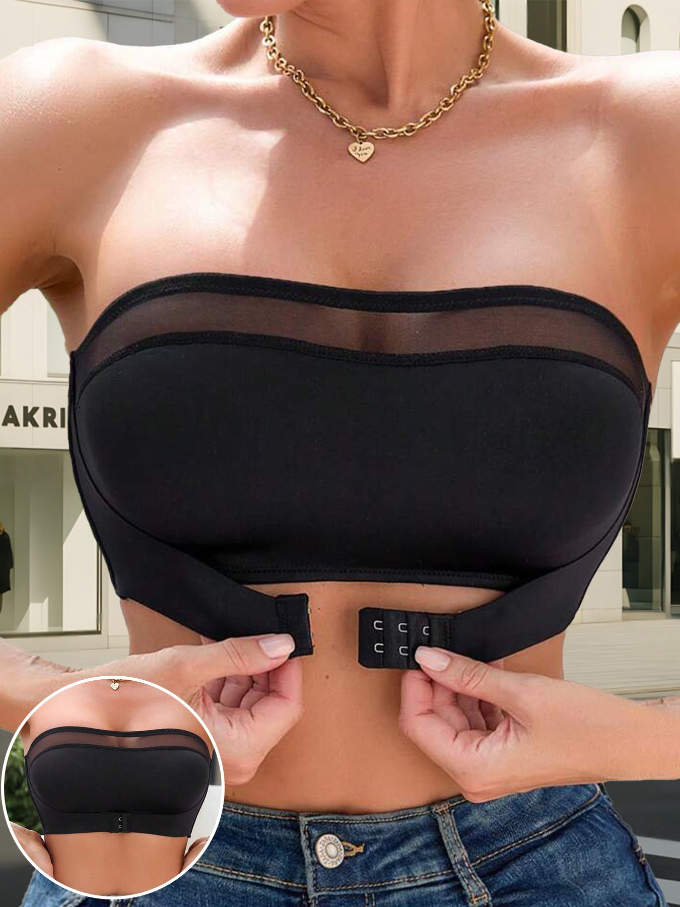 Women's Thin Sexy Mesh Chest-wrapped Strapless Underwear - BabynBeauty