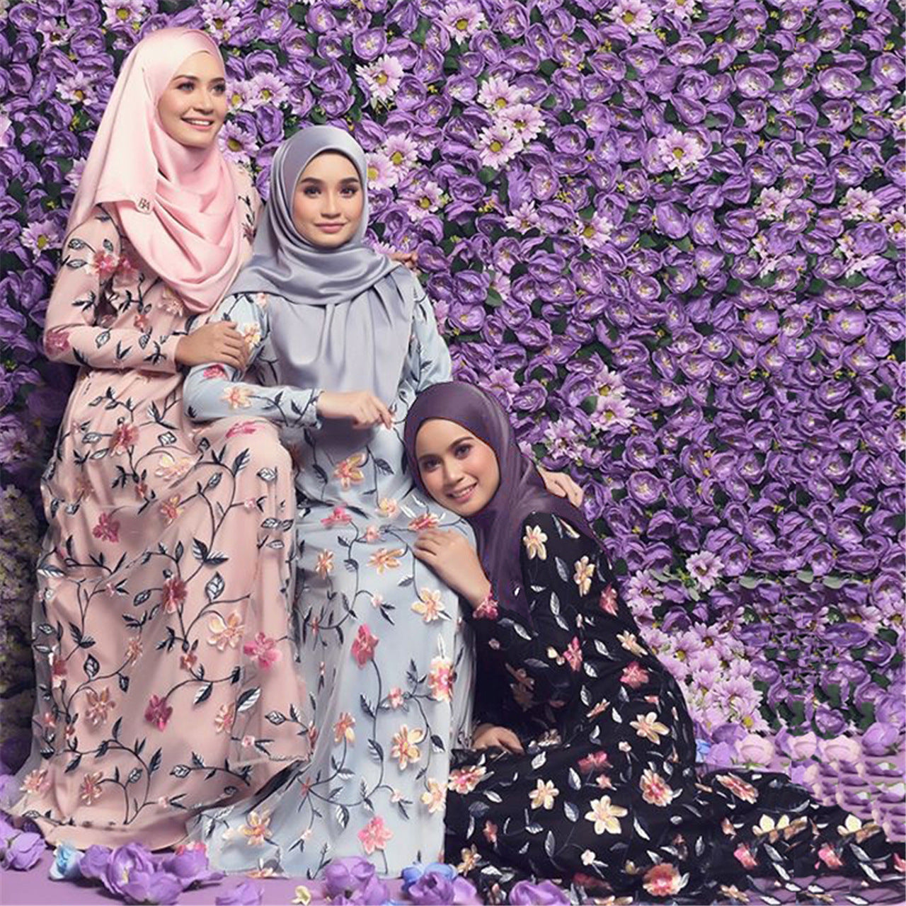 Embroidered Mesh Middle East Turkey Dress - BabynBeauty