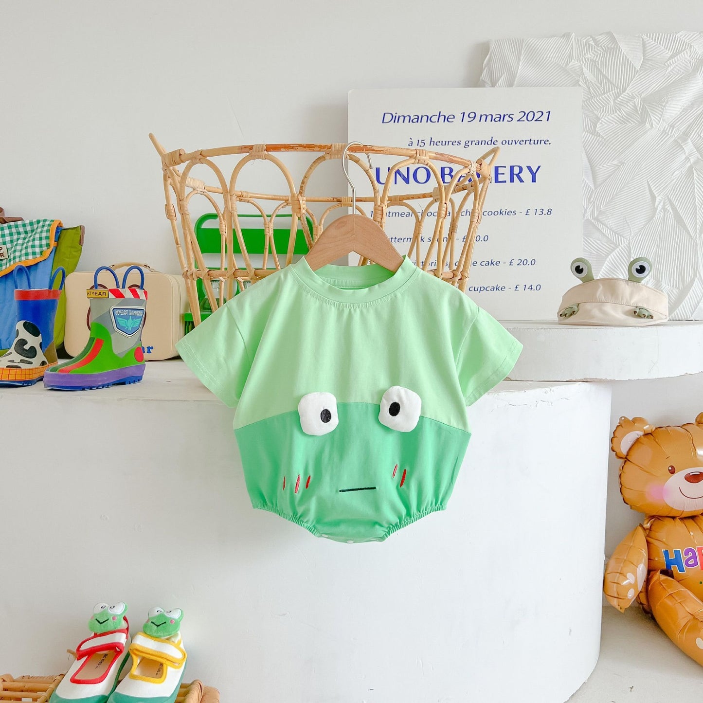 Baby Frog Cotton Triangle Rompers