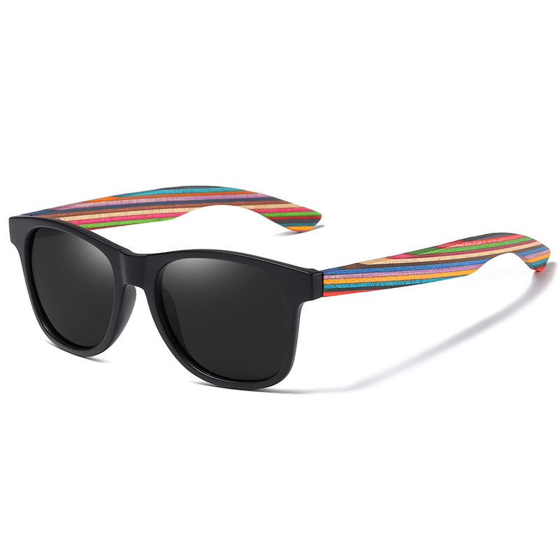 No Rice Nail Sand Black Color Wood Eco-friendly Polarized Sunglasses