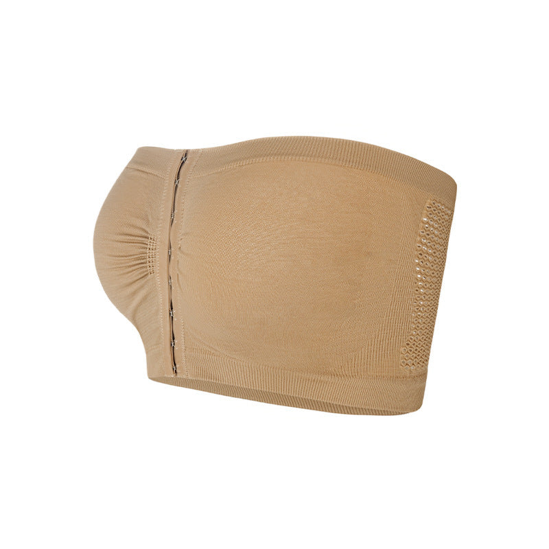 Strapless Bra And Undershirt Chest Buckle Pull Back Corset - BabynBeauty