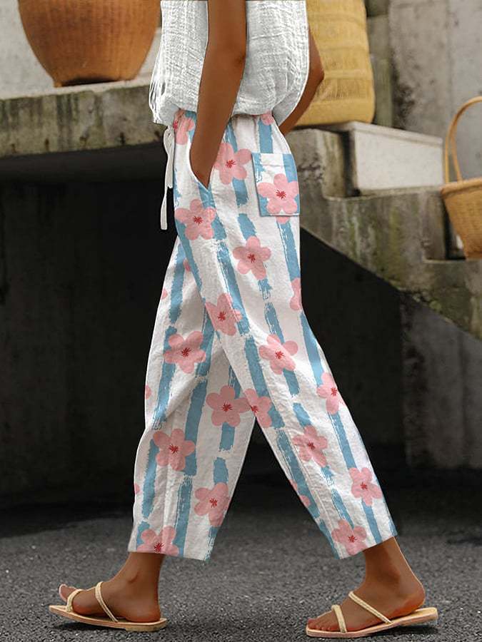 Lady Temperament Leisure 3D Digital Printed Pants