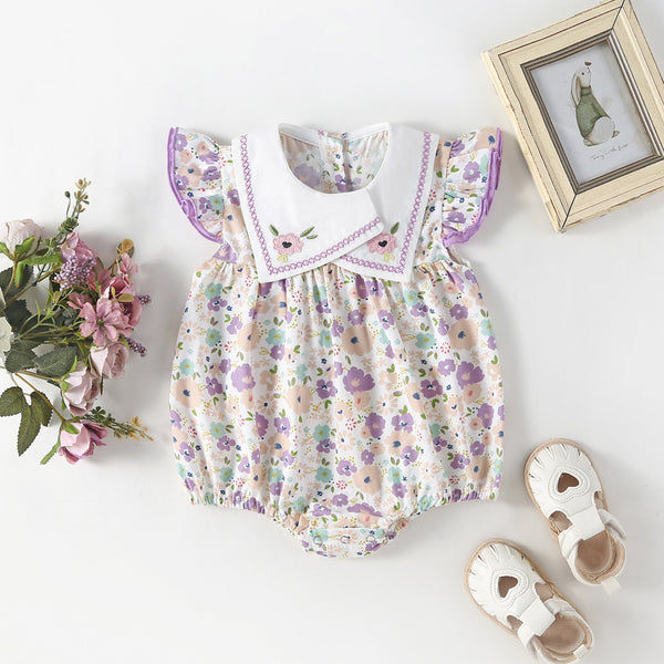Women's Minimalist Floral Western Style Baby Jumpsuit - BabynBeauty