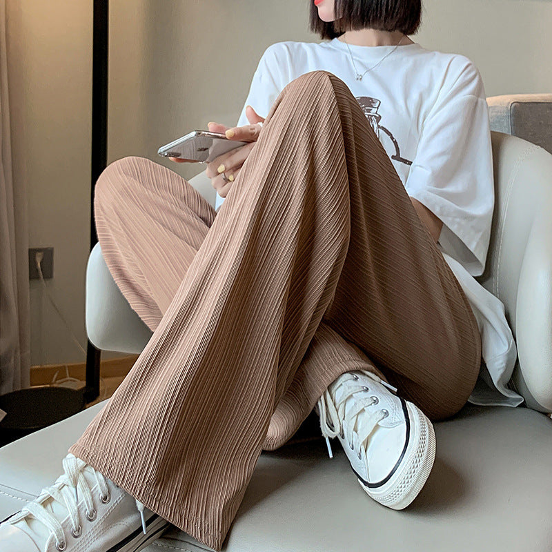 Loose Straight Casual Ice Silk Wide-leg Pants Women