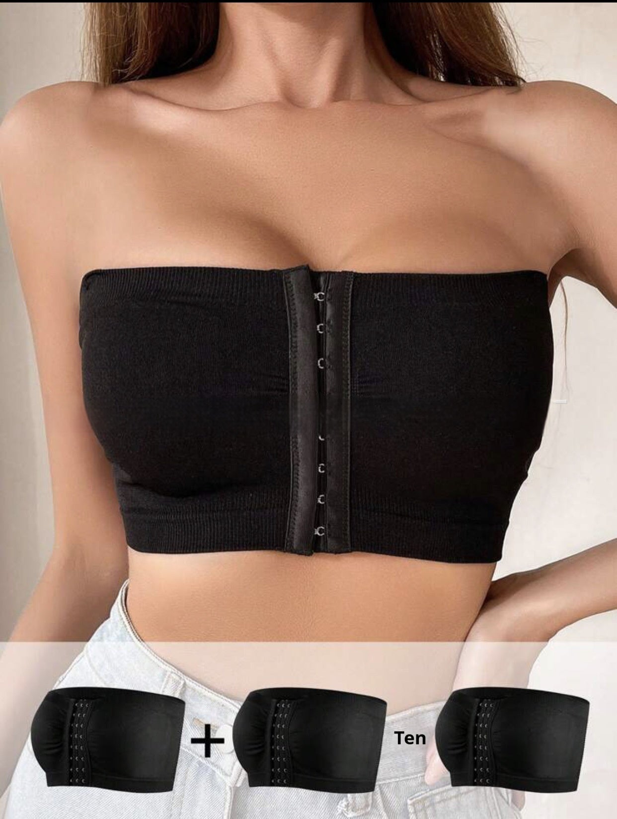 Strapless Bra And Undershirt Chest Buckle Pull Back Corset - BabynBeauty
