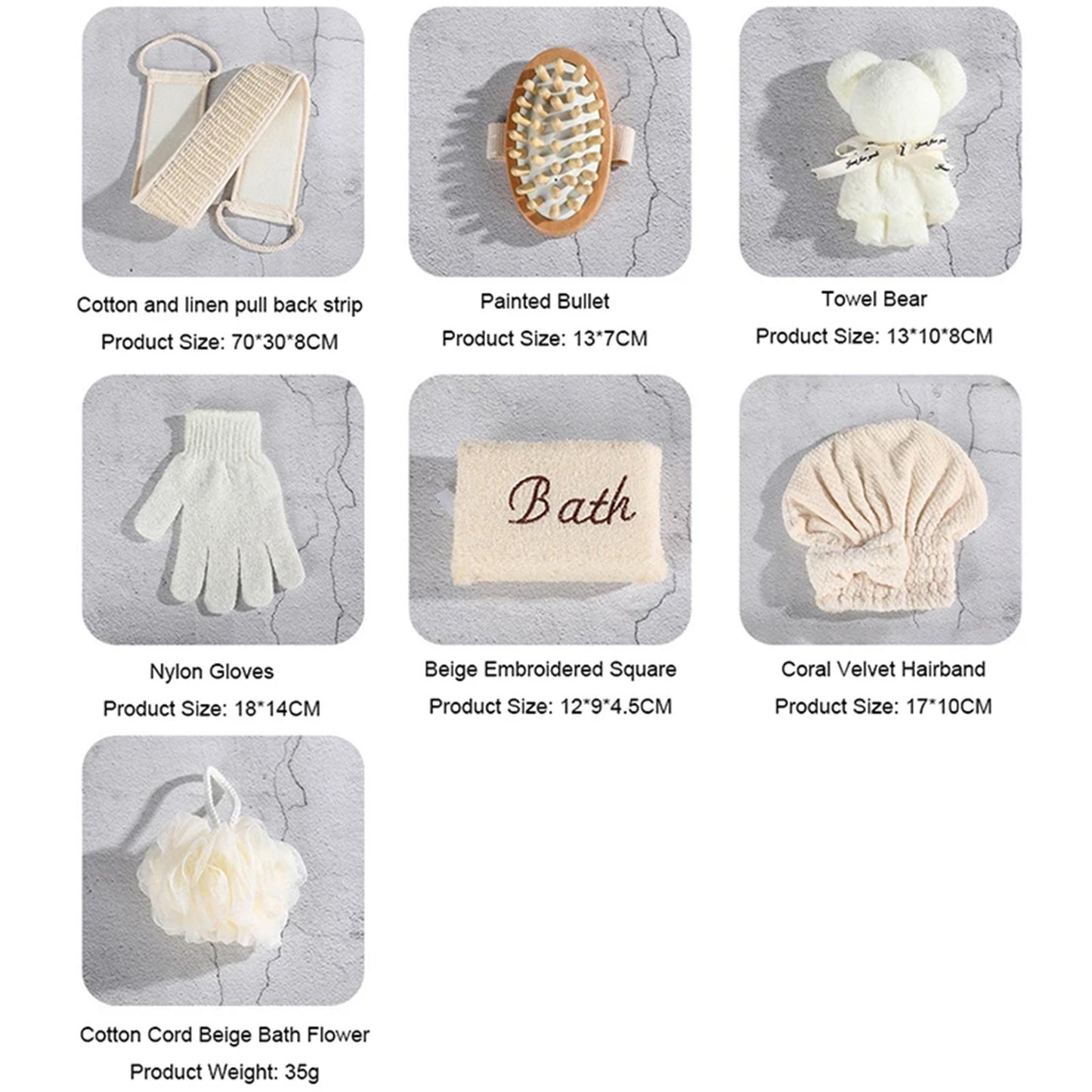 Spa Gift Bath Set Cute Bear Towel  Bathing Skin Cleaning Kit  Spa Gift For Women  Sisal Bath Flower Kit  Coral Velvet Hair Strap Bath
