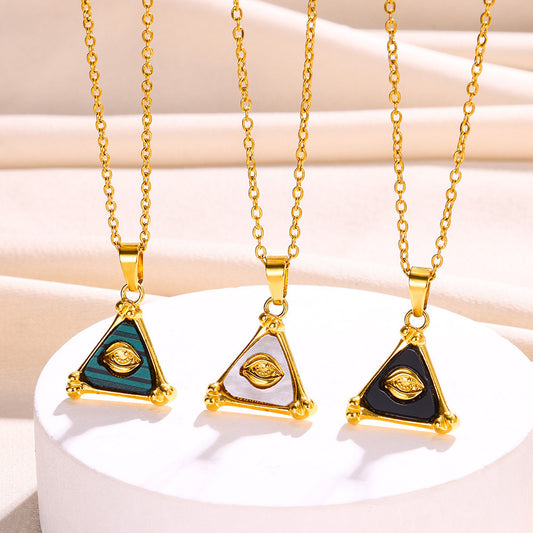 Fashion Triangle 18K Gold Stainless Steel Necklace