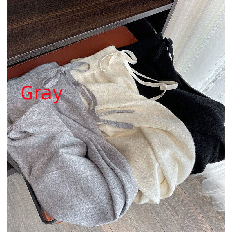Women's Fashionable Knitted Wool Wide-leg Pants
