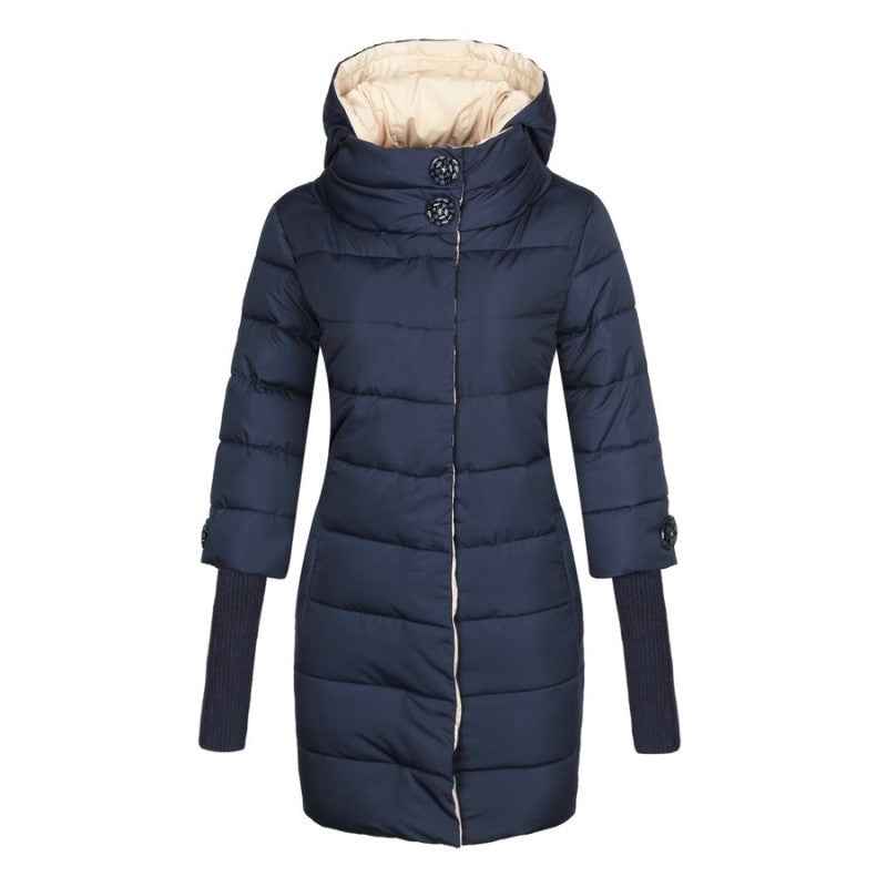 Winter Jacket Women Hooded Cotton Parka Long Coat Plus Size