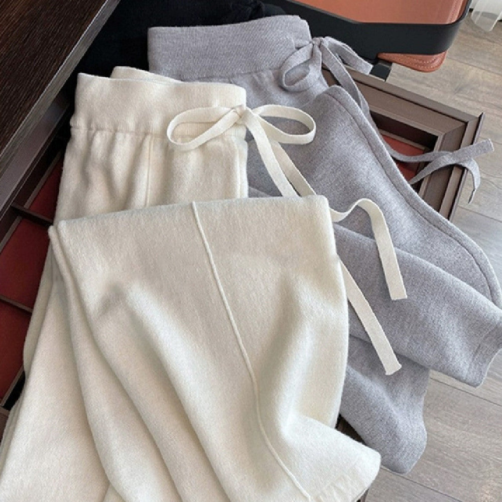 Women's Fashionable Knitted Wool Wide-leg Pants