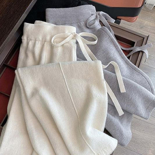 Women's Fashionable Knitted Wool Wide-leg Pants
