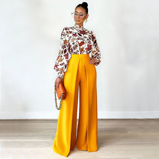 Loose Slimming Wide-leg Pants Solid Color Straight Fashion Casual Pants