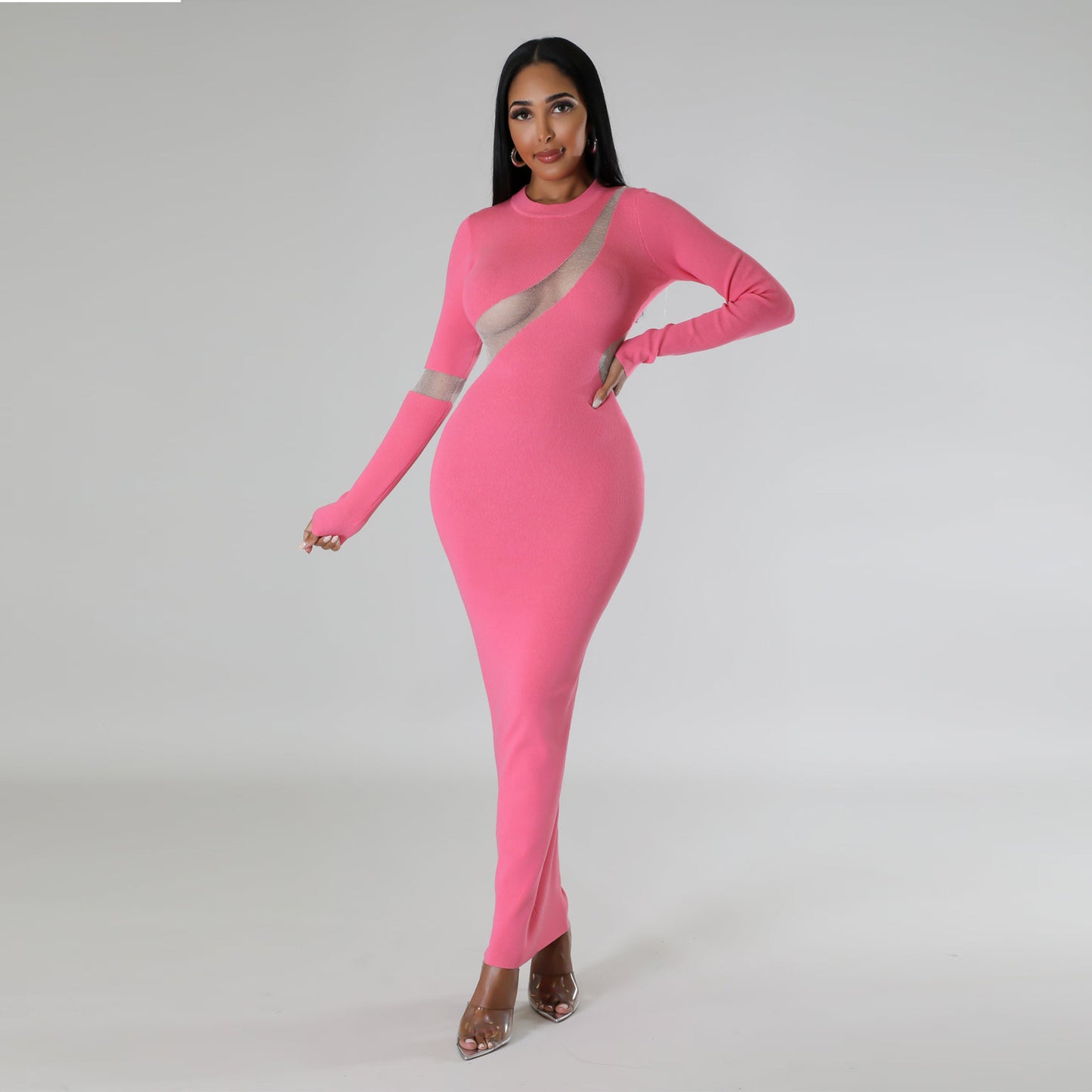 Sexy Slim-fit Sheath Mesh Dress - BabynBeauty