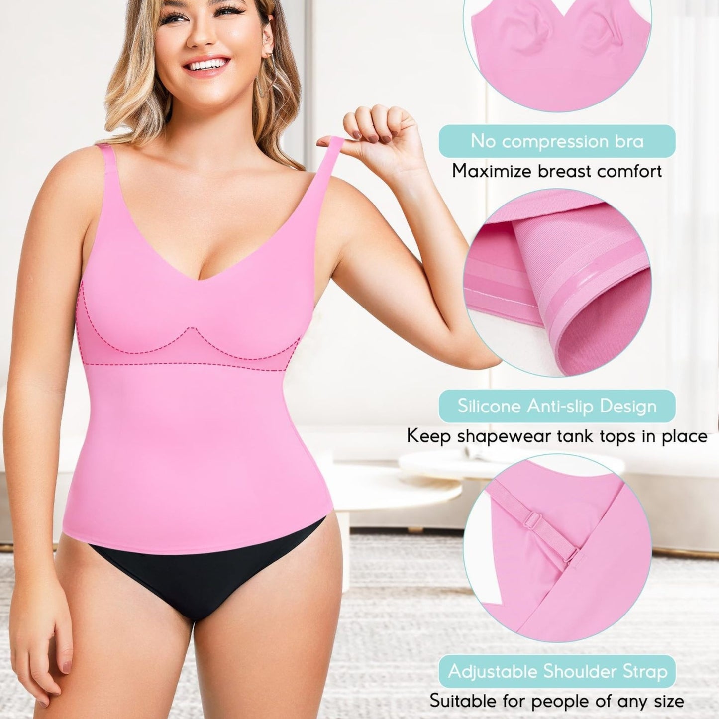 Sling Multicolor Deep V-neck Casual Sports Easy Matching Waisted Belly Shaping Top - BabynBeauty