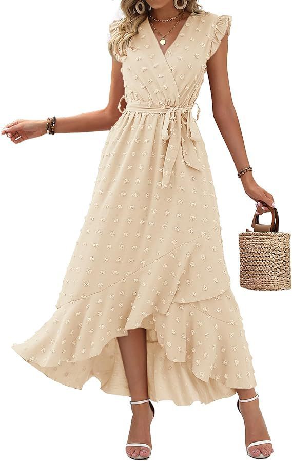 Dress Ruffle Sleeve S Wave Bohemia Elegant Maxi Dress