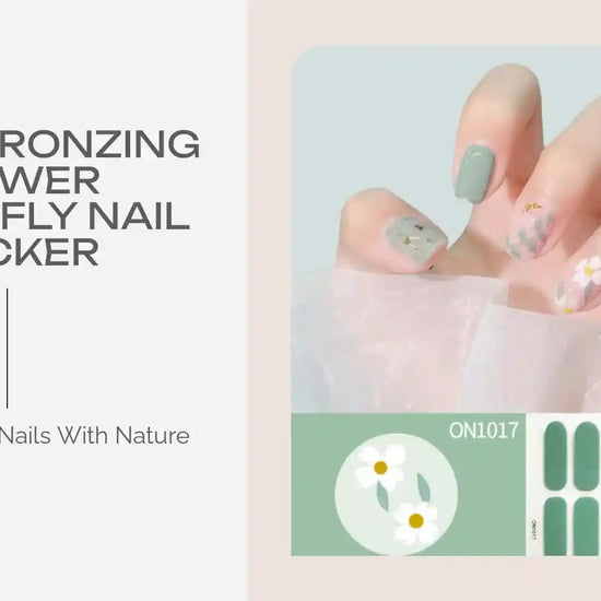 Laser Bronzing Flower Butterfly Nail Sticker by@Outfy