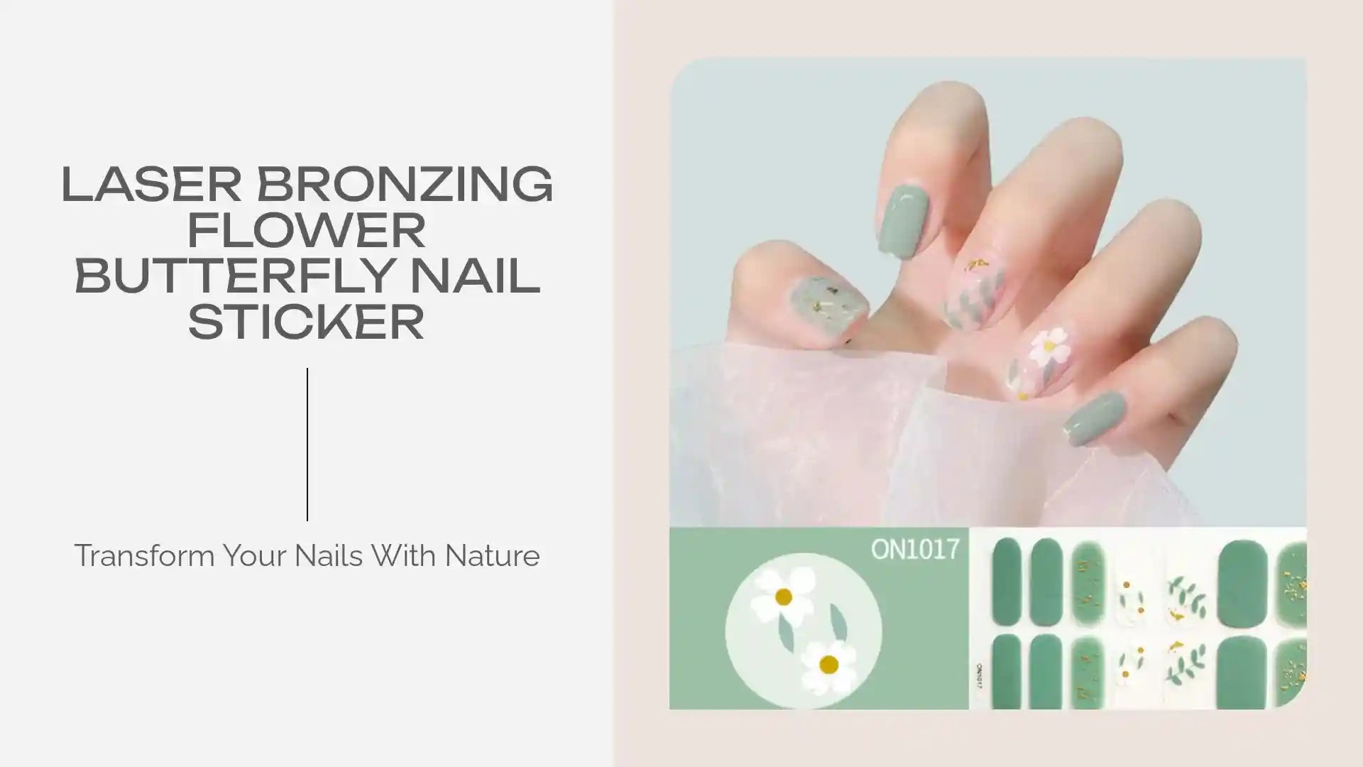 Laser Bronzing Flower Butterfly Nail Sticker by@Outfy